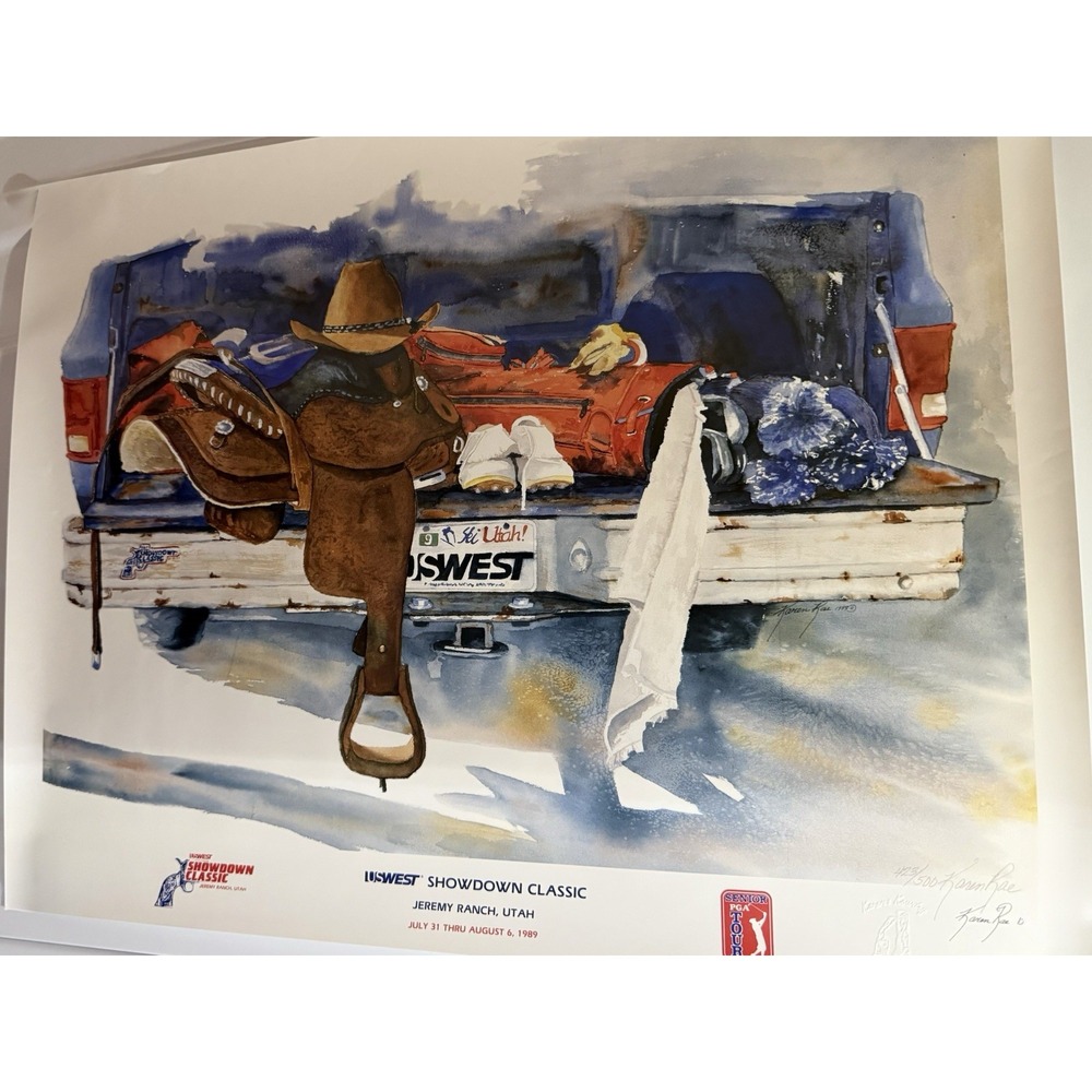 Karen RAE Signed Horse Tack Golf Poster Showdown Classic Jeremy Ranch 423/500
